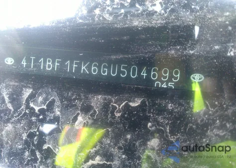 2016 Toyota Camry Le z USA, uszkodzony, nr VIN 4T1BF1FK6GU504699